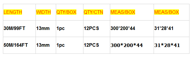 long tape size