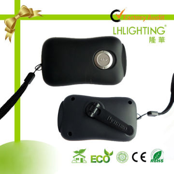 High quality hand crank dynamo rechargeable led flashlight