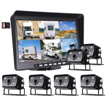 Wired 10.1-inch Monitor 6 cameras System for truck