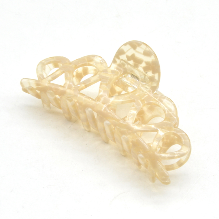 Custom hollow craved design large cellulose acetate acrylic hair claw clips