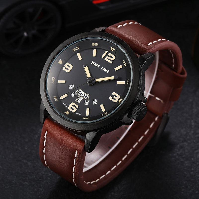 Customized logo leather watches wholesale