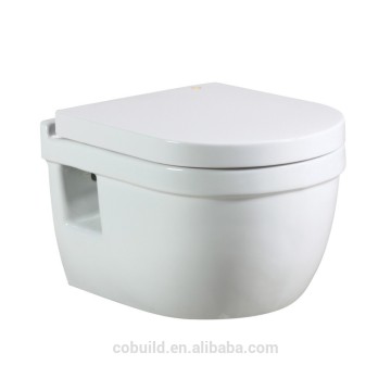one piece Gravity flushing Round P-trap Wall Hung Toilet With Built-in Cistern