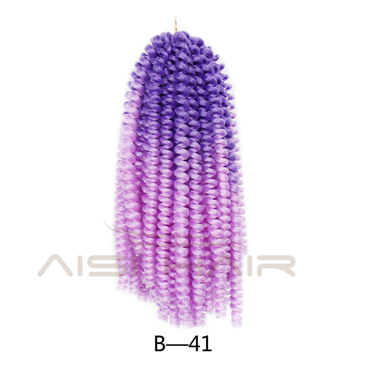 Aisi Hair Spring Twist Crochet Braids Ombre Braiding Hair 8 Inch Synthetic Hair Extensions Braids Curly Twists Fluffy