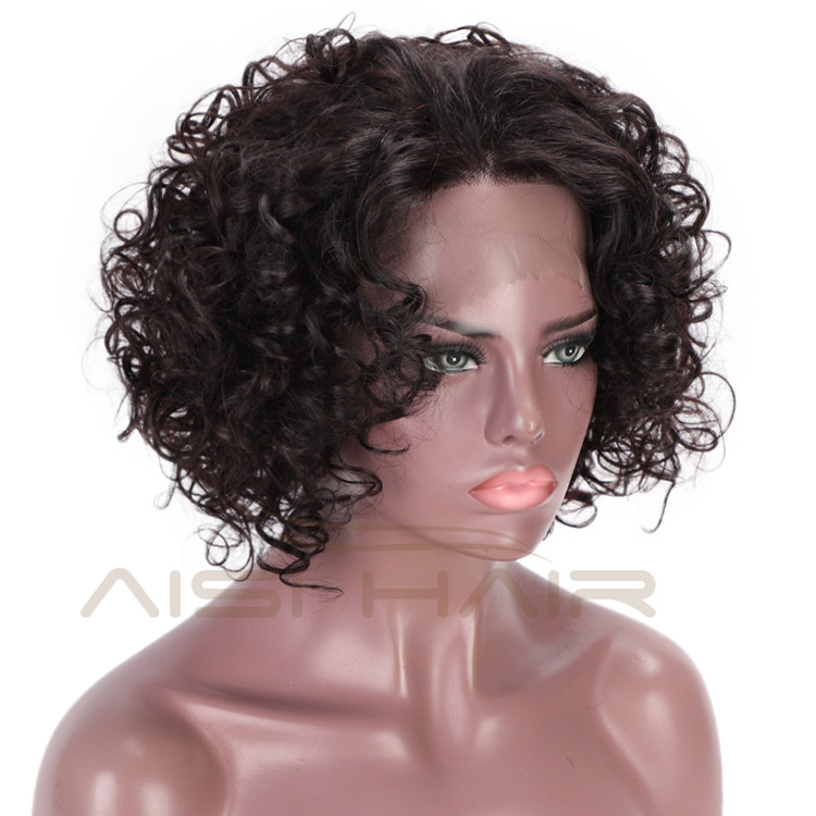 Aisi Hair Lace Front Human Hair Short Wavy Bob Wigs Brazilian  Kinky Afro Curly Frontal Natural Black Wigs for Black Women