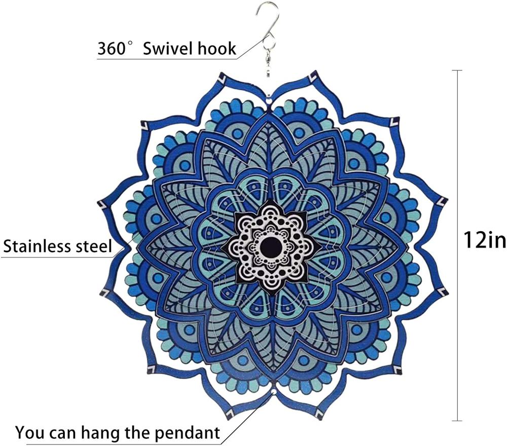 แขวน Whirligigs Mandala Decorations