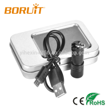 Super Mini USB Rechargable Flashlight Led Aluminum Torch With Gift Box