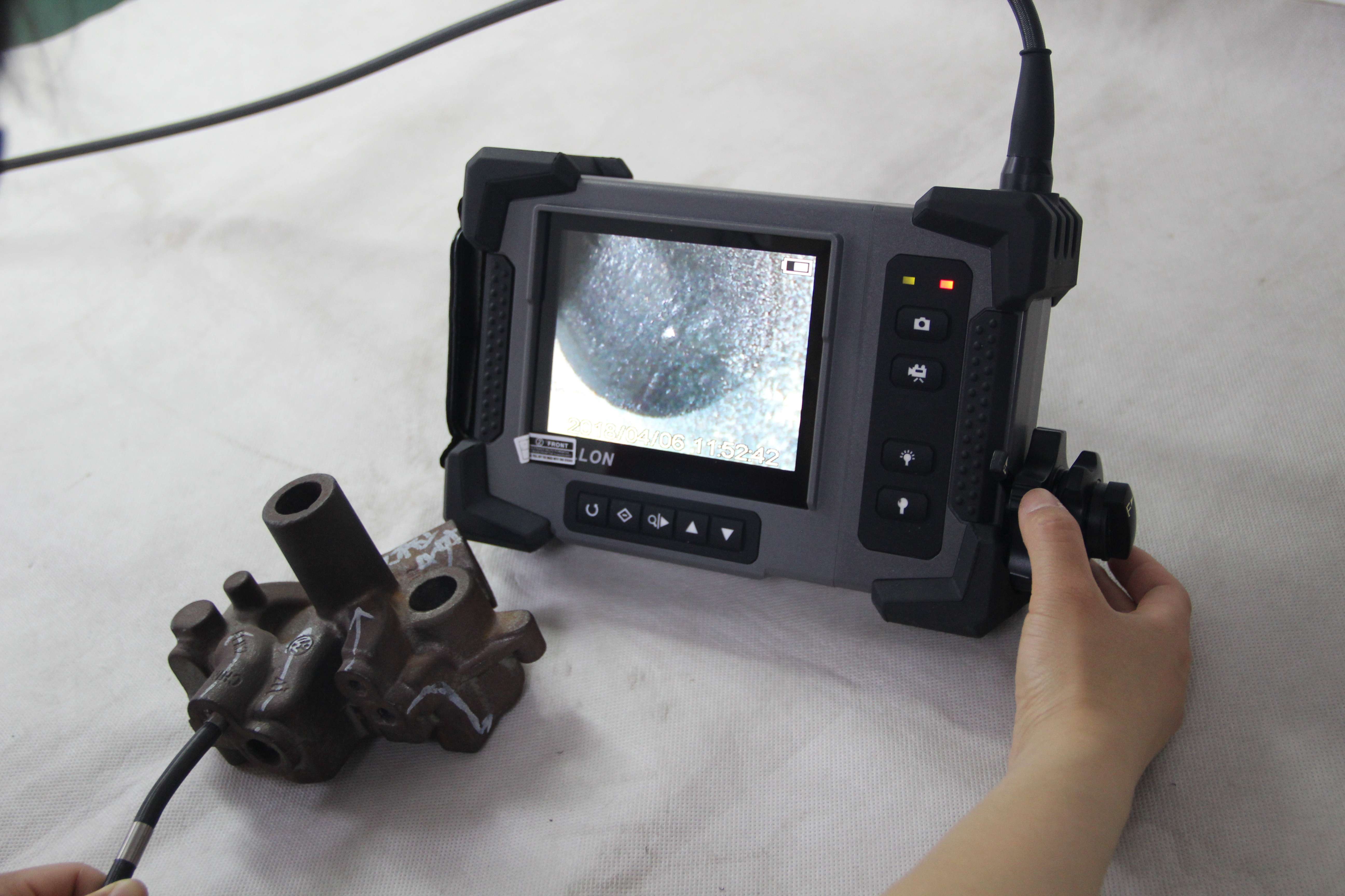 Industrial pipe inspection videoscope