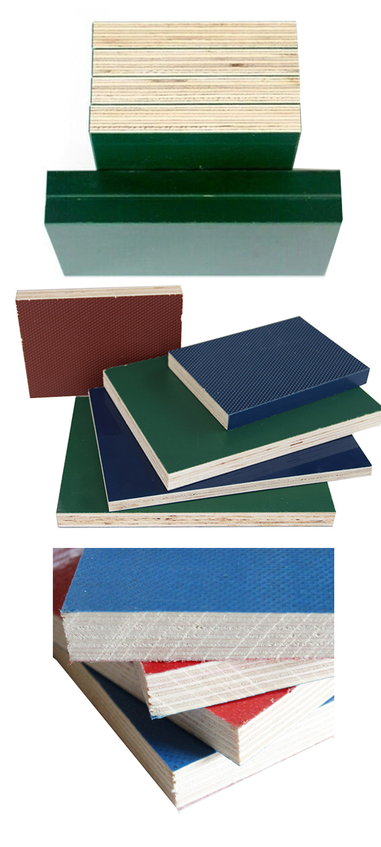 At competitive price 9mm Birch core pp green plastic film faced plywood sheet