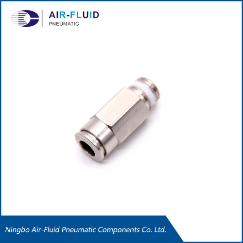 Lubrificação com fluido de ar Empurre os encaixes do adaptador reto.