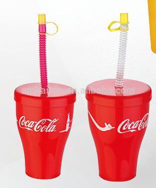 600ml plastic cup with straw/plastic cup with lid and straw/plastic straw cup