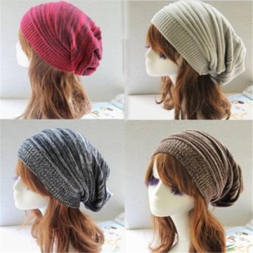 Colorful Slouch Solid Color Crochet Beanies Knitted Hat for Lovely Girls