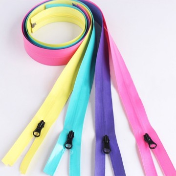 colorful water resistant nylon zippers with fancy sliders for clothes