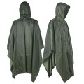 Vattentät Hooded PVC Army Raincoat Rain Poncho