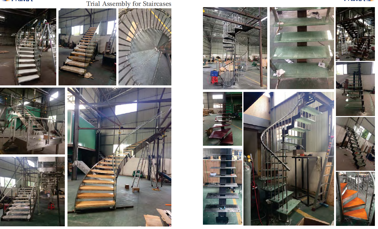 save space circular staircases / tempered glass round ladder