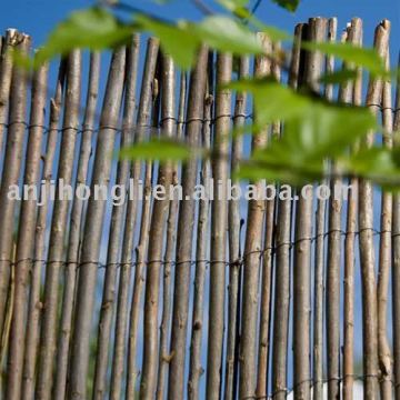 Natural woven willow fence for plant grow