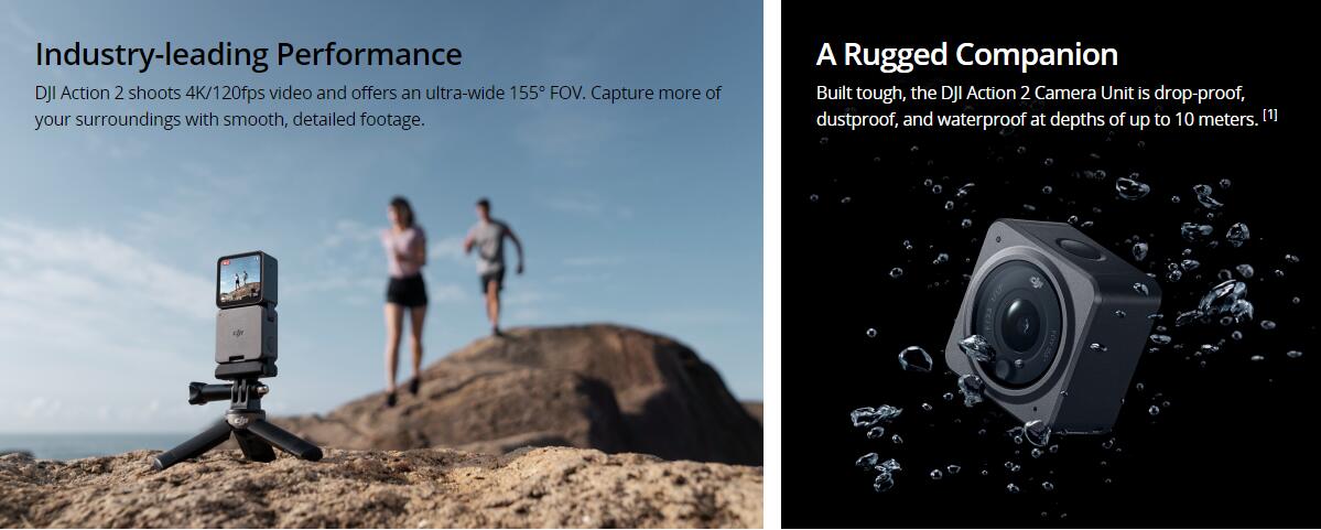 DJI New Action Camera DJI Action 2 Power Combo
