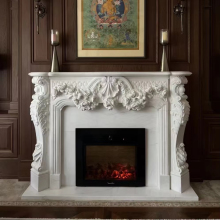 European-Style White Carved Fireplace Designs