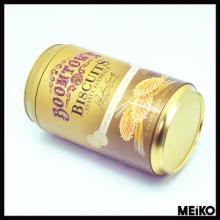 round biscuits tin can