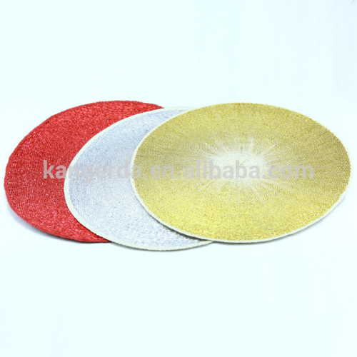 round gold placemats