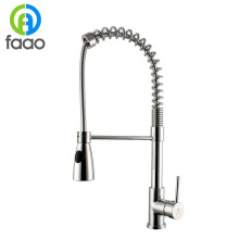 FUAO Modern long neck single handle uPC sink retractable kitchen faucet