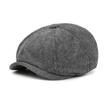 Winter Men's Polyester and Cotton Beret Newsboy Hat - Vintage Tweed Peaky Baker Boy Hat