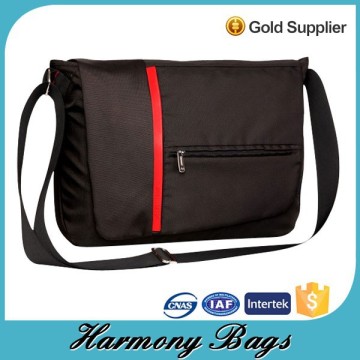 Black polyester men custom messenger bags