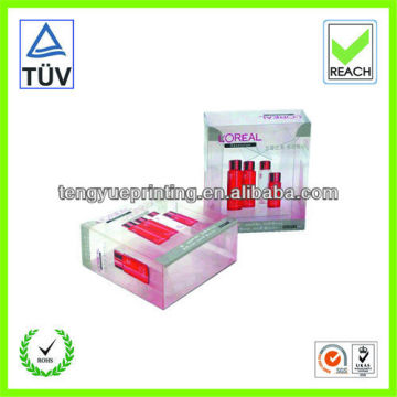 small clear pvc box/cosmetic package small clear/plastic cosmetic packaging