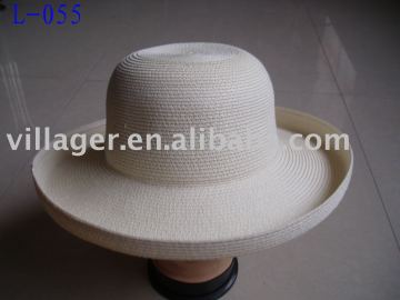 white paper braid hat
