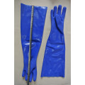 Bule guantes de PVC con revestimiento interlock con acabado arenoso