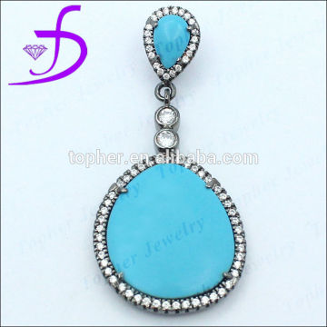 Big stone pendant jewelry big turquoise pendant jewelry