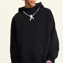 Custom Wholesale 100% Cotton Spider Flock Embroidery Hoodie