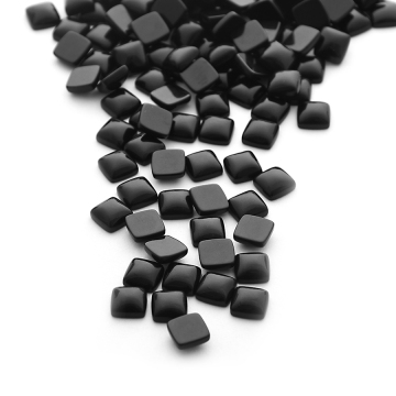Natural Black Agates Square Calibrated Cabochon