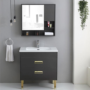 OAK Wood Modern Bathroom Vanity Cabinet