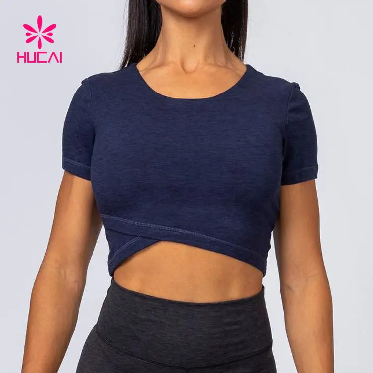 Wholesale Women's Solid Color Gym Crop Top