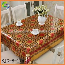 pvc embossed beaded table cover with gold and silver