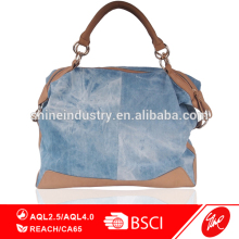 Fashion Stitching Denim Overnight Bag