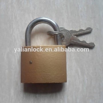 thin type iron cylinder brass painted padlock