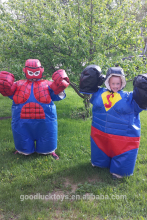 Kids fighting game PVC Tarpaulin the Superman sumo suit & Spider man sumo suit