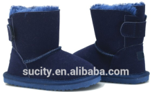 EVA sole snow boots Blue snow boots genuine leather snow boots with fur lining