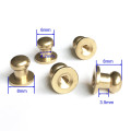 Raw Brass Rivets Screw Back 8mm Height