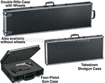 Black Aluminum Frame rolling gun case For Hunting