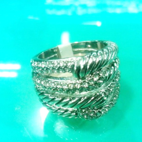 Fashion Jewelry 925 Silver Cubic Zircon Cable Ring
