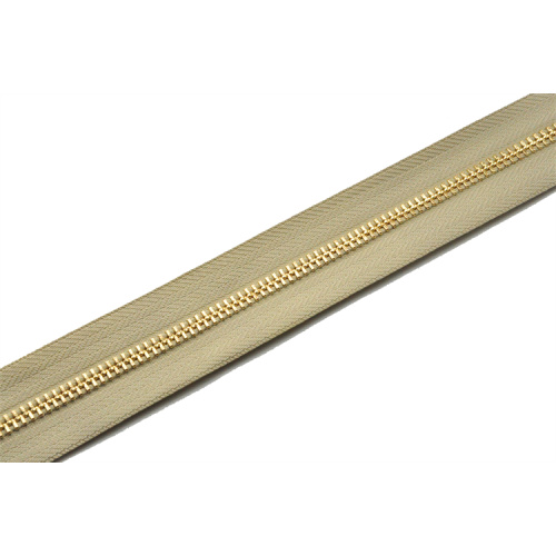 Gold color available Titanium zipper long chain zipper roll custom