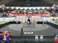 Portable PP floor tile for basketball sports court