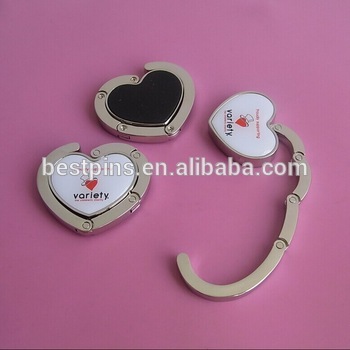 heart shape lady handbag lock hook holder