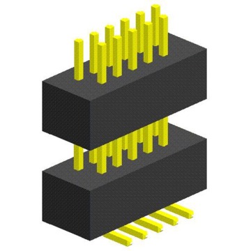 1.00mm (0.039") Pitch asymmetric double plastic SMT Straight Pin Header PCB Connectors