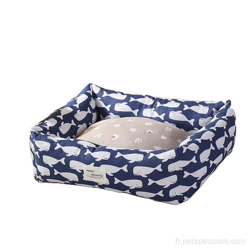 Rectangle de luxe lavable chaud lits pour chiens pour animaux de compagnie