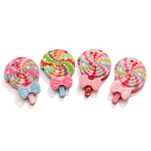 Hochwertige 100pcs 15 * 22MM Farbe Flatback Harz Sweet Candy Lollipop Handwerk für Schmuck Accessoires Dekoration Ornament