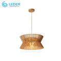 Lampada a sospensione regolabile in legno LEDER