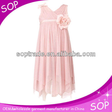 Modern chiffon dresses for girls of 10 years old china supplier